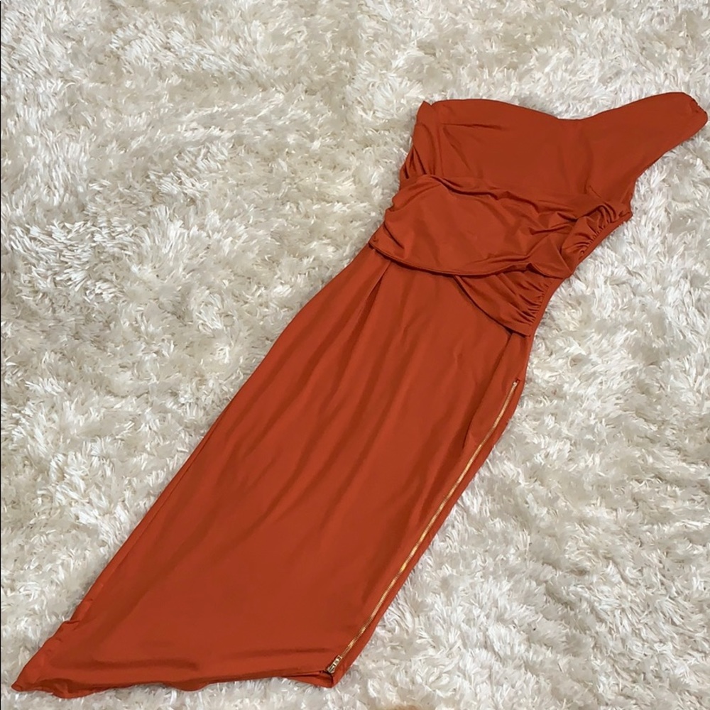 Orange cocktail dress